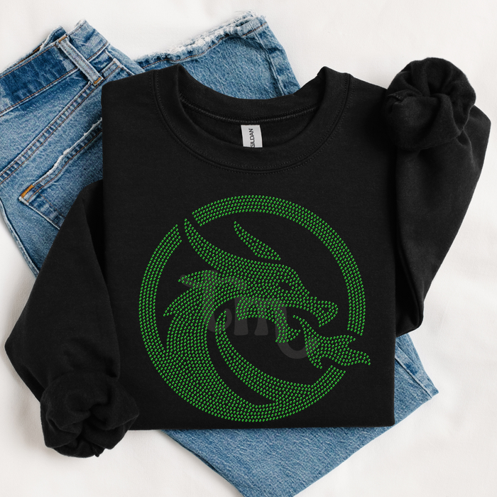 Dragon with Fire RHINESTONE TRANSFER