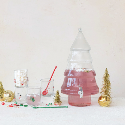 Drinking Glass w/ Embedded Holiday Icon - 13 Hub Lane   |  Drinking Glasses