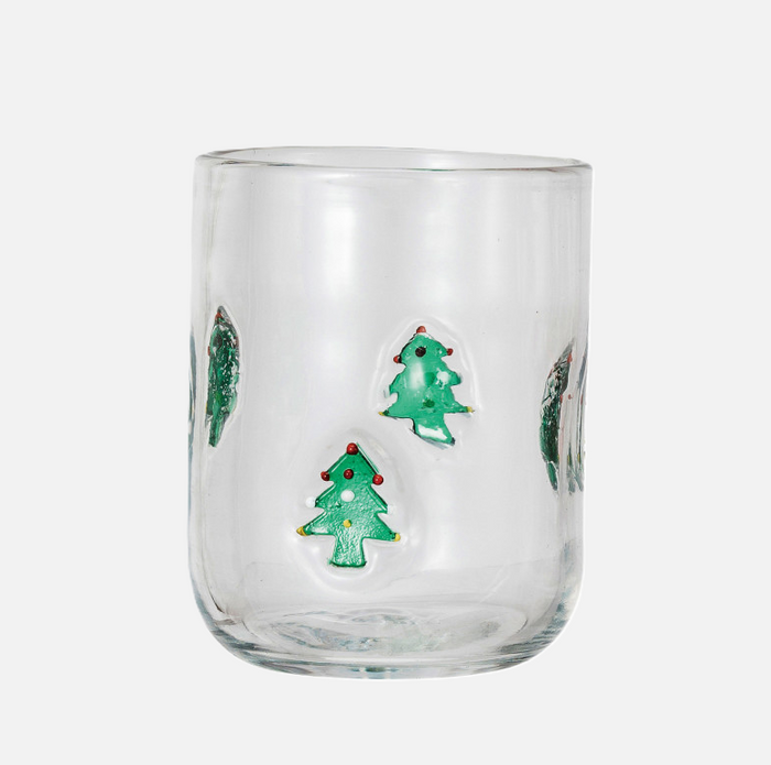 Drinking Glass w/ Embedded Holiday Icon - 13 Hub Lane   |  Drinking Glasses