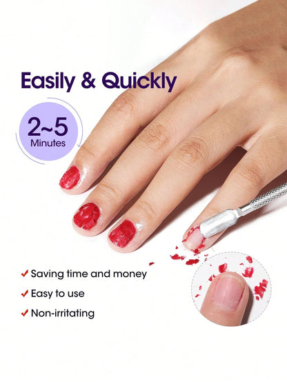 Dueloit 15ml Gel Nail Polish Remover, 1pc, 2-5 Minutes Fast & Easy Removal, No Soaking Or Wrapping Required, Quickly Removes Soak-Off Gel Nail Polish, Random Color