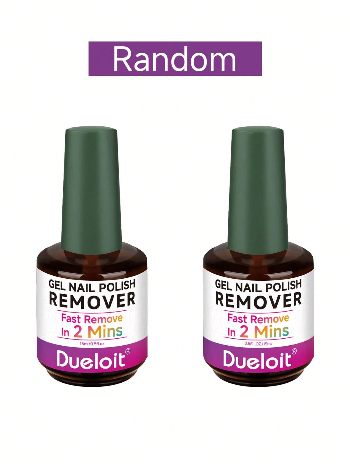Dueloit 15ml Gel Nail Polish Remover, 1pc, 2-5 Minutes Fast & Easy Removal, No Soaking Or Wrapping Required, Quickly Removes Soak-Off Gel Nail Polish, Random Color