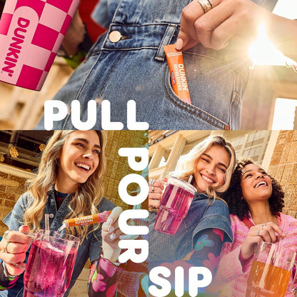 Dunkin’ Zero Sugar Refreshers Singles To Go! Powdered Drink Mix, 40 Ct Variety Pack, Energy From Green Tea, Aspartame-Free, Just Add Water