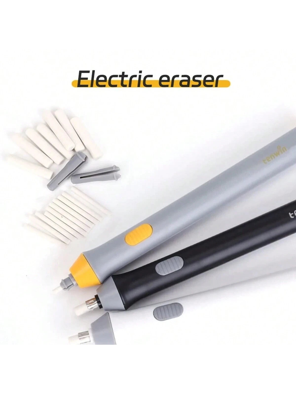 Electric Eraser For Sketch Drawing Detail With Auto Rotation Function, Battery Operated, For Student Stationery Back To School