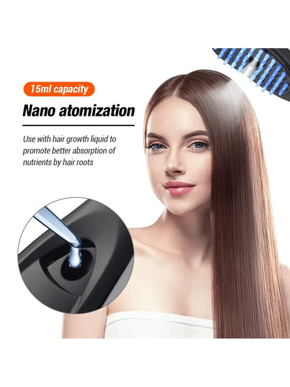 Electric Spray Massage Hair Brush, Vibrating Scalp Massager