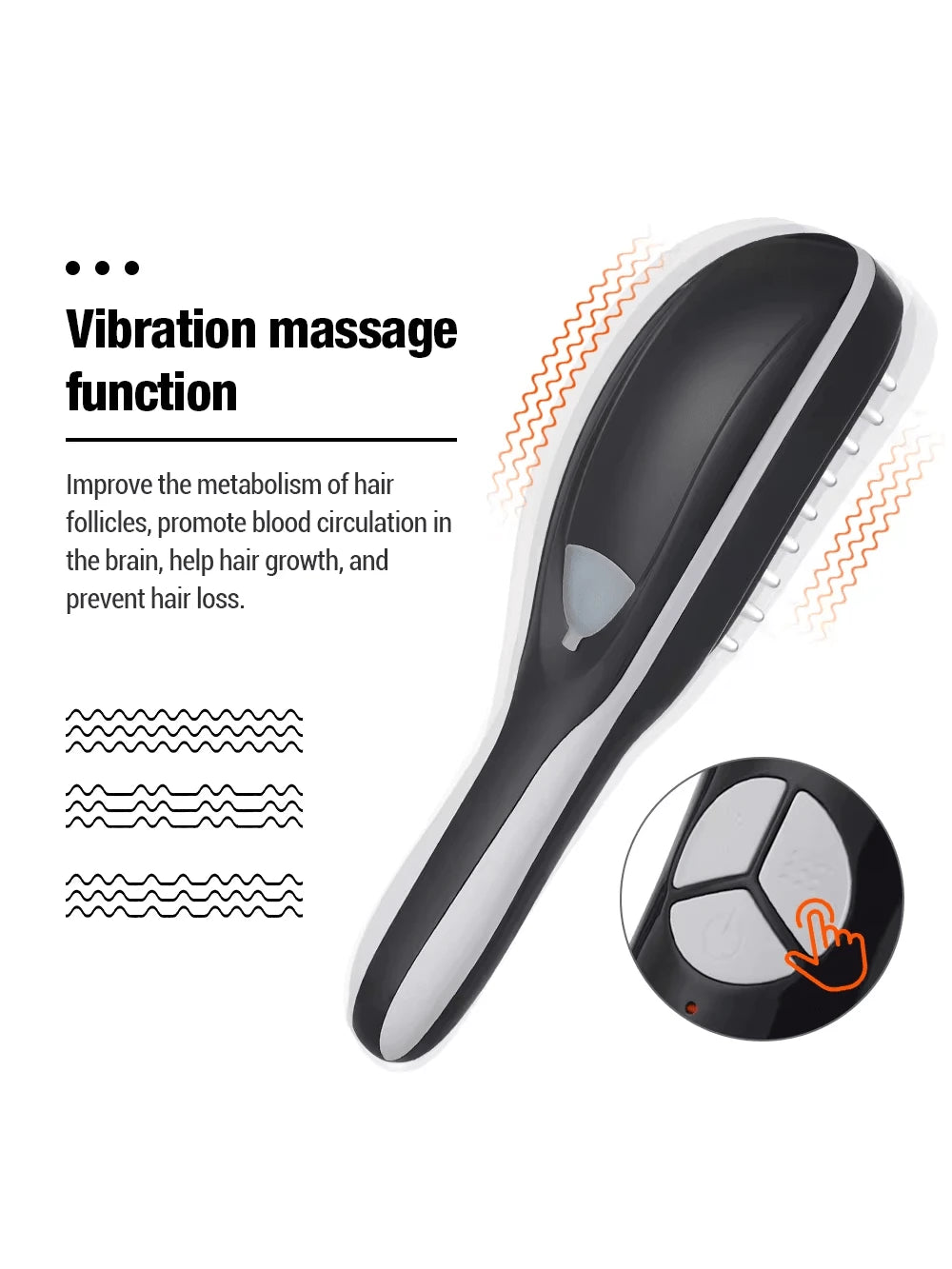 Electric Spray Massage Hair Brush, Vibrating Scalp Massager