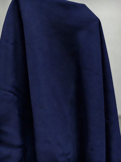 Elegant Navy Blue Regular Length Regular Sleeve Casual Shirt Collar Buttoned Blouse For Women Semi Sheer Woven