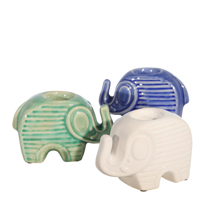 Elephant Candleholder Trio