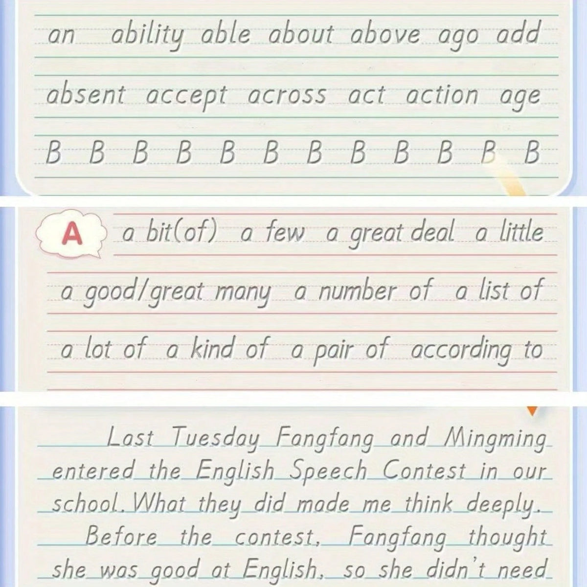 English Handwriting Set- Premium English Practice Book With 3D Grooved Design- Easy-To-Use Reusable Handwriting Tool| Ideal Gift For Holidays And Birthdays, Back To School