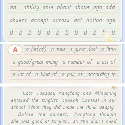 English Handwriting Set- Premium English Practice Book With 3D Grooved Design- Easy-To-Use Reusable Handwriting Tool| Ideal Gift For Holidays And Birthdays, Back To School
