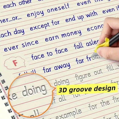 English Handwriting Set- Premium English Practice Book With 3D Grooved Design- Easy-To-Use Reusable Handwriting Tool| Ideal Gift For Holidays And Birthdays, Back To School