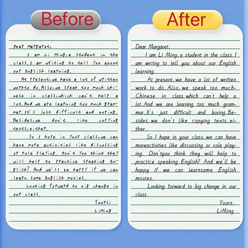 English Handwriting Set- Premium English Practice Book With 3D Grooved Design- Easy-To-Use Reusable Handwriting Tool| Ideal Gift For Holidays And Birthdays, Back To School