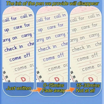English Handwriting Set- Premium English Practice Book With 3D Grooved Design- Easy-To-Use Reusable Handwriting Tool| Ideal Gift For Holidays And Birthdays, Back To School