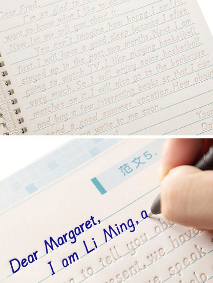English Handwriting Set- Premium English Practice Book With 3D Grooved Design- Easy-To-Use Reusable Handwriting Tool| Ideal Gift For Holidays And Birthdays, Back To School