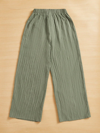 Essnce Women's Casual Simple Striped Heart Print Long Pants Summer Spring Valentine's Day New Years Women