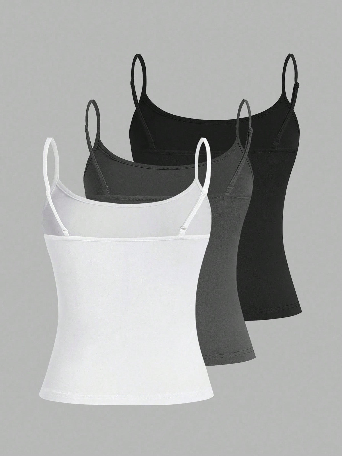 EZwear 3pcs Women Casual Camisole Top Set With Sticker Pattern, Versatile Slim Fit Tank Top For Summer