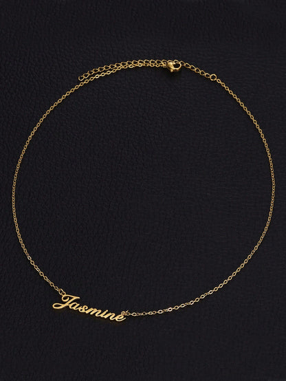Fashion Customized Name Necklace, Stainless Steel Material, Personalized Nameplate Neck Chain, Gift For Her