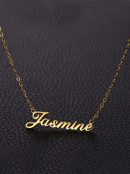Fashion Customized Name Necklace, Stainless Steel Material, Personalized Nameplate Neck Chain, Gift For Her