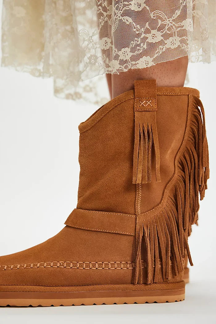 Faye Fringe Boot - Toffee