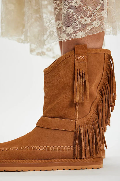 Faye Fringe Boot - Toffee