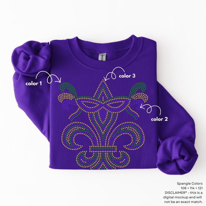 Fleur De Lis Mask SPANGLES TRANSFER