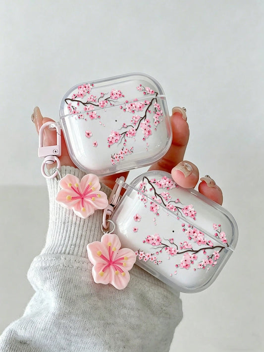 Floral Painted Transparent Fashionable Bluetooth Earphone Case Suitable For Painted Transparent Fashionable Bluetooth Earphone Case Suitable For S4 Protective Case, Apple Wireless Bluetooth Earphone S