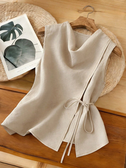 Franclia Black Summer Chic Sleeveless Unique Design Tank Top For Women,Work Casual Elegant Korean Style Blouse Modern Latest Tops For Woman Clothes