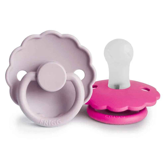 Frigg® Duda iz silikona Daisy Soft Lilac/Fuchsia 0-6 M FRIGG