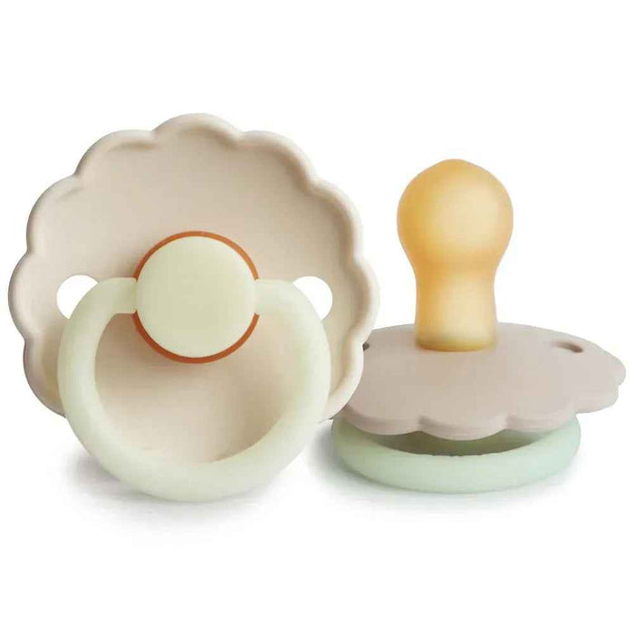 Frigg® Duda iz kavčuka Daisy Cream/Croissant Night 6-18 M FRIGG