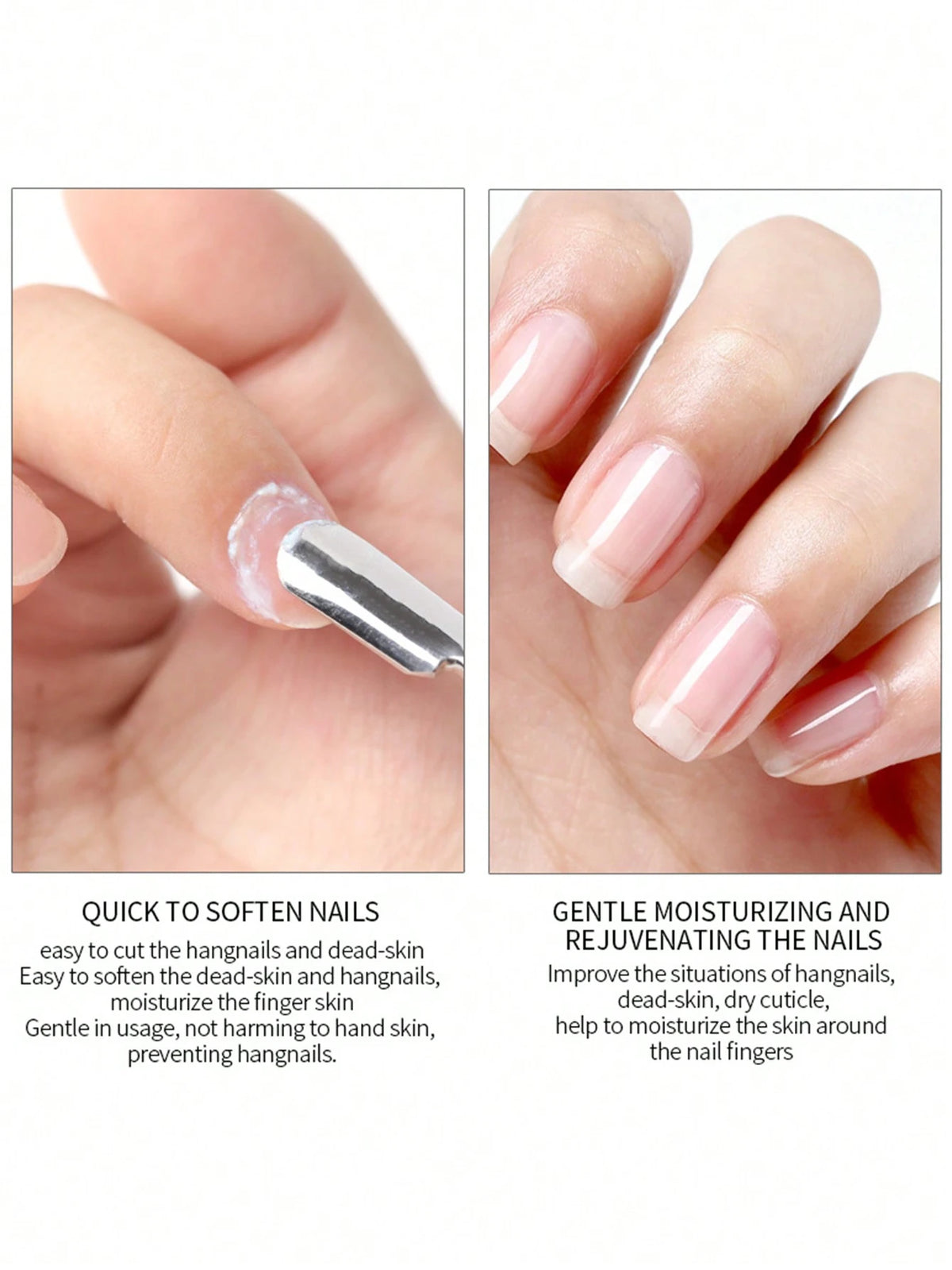FULL BEAUTY 60ml Nail Cuticle Softening Gel Cream, Smooth & Moisturizing, Removes Nail Dead Skin, Manicure Care Repair Tool With Cuticle Pusher Nails