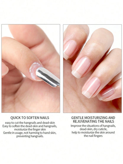 FULL BEAUTY 60ml Nail Cuticle Softening Gel Cream, Smooth & Moisturizing, Removes Nail Dead Skin, Manicure Care Repair Tool With Cuticle Pusher Nails