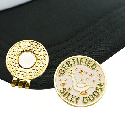 Funny Certified Goose Golf Ball Marker, Unique Magnetic Hat Clip, Essential For Golfers, Cool Accessory For Male And Female Golf Enthusiasts