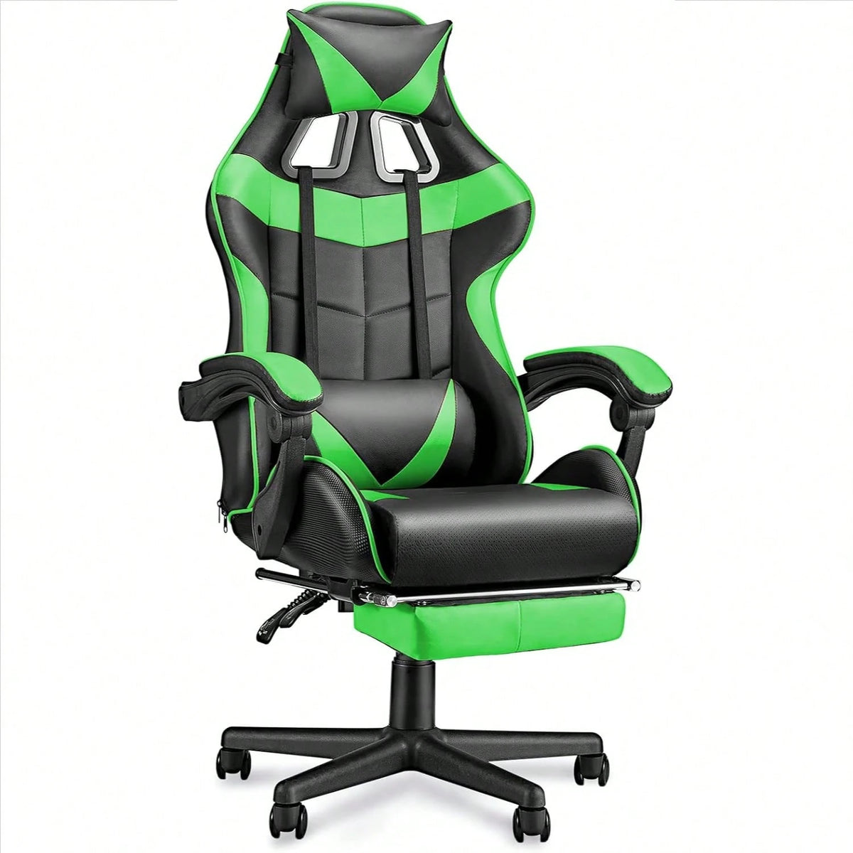 Gaming Chair With Footrest, Ergonomic Computer Chair Lumbar Support, Adjustable High Back Recliner For Adults, Racing Style Video Gaming Chairs, For Home Office Streaming Red