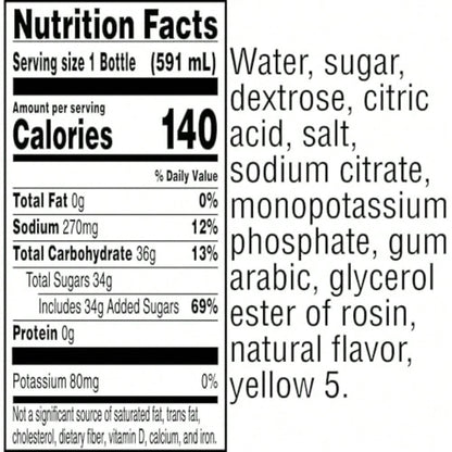 Gatorade Thirst Quencher, Cool Blue, 20 Fl Oz (Pack Of 8)