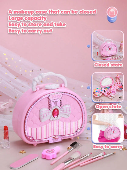 Girls' Makeup Playset With Pink Notebook & Plastic Cosmetic Box, Random Color Assortment, Toy Gift Makeup For Kids>Kids Makeup Toys,Teen Girl Makeup,Toy Make Up,Toys For Girls>Plastic,Girls Makeup Kit