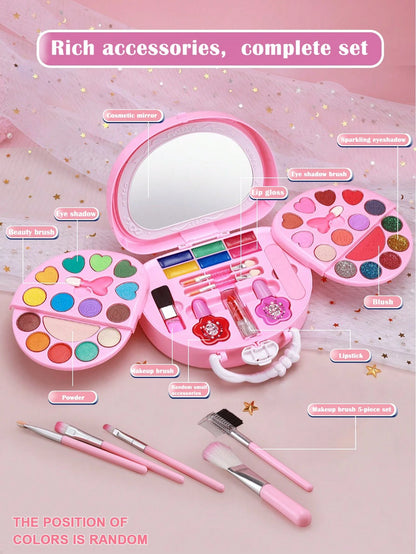 Girls' Makeup Playset With Pink Notebook & Plastic Cosmetic Box, Random Color Assortment, Toy Gift Makeup For Kids>Kids Makeup Toys,Teen Girl Makeup,Toy Make Up,Toys For Girls>Plastic,Girls Makeup Kit