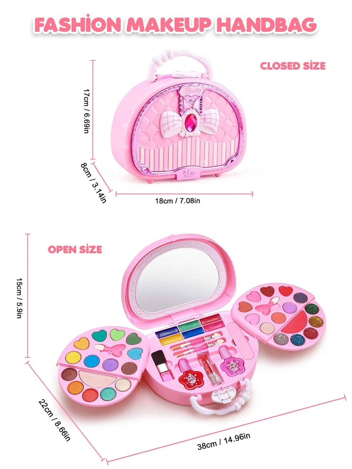 Girls' Makeup Playset With Pink Notebook & Plastic Cosmetic Box, Random Color Assortment, Toy Gift Makeup For Kids>Kids Makeup Toys,Teen Girl Makeup,Toy Make Up,Toys For Girls>Plastic,Girls Makeup Kit