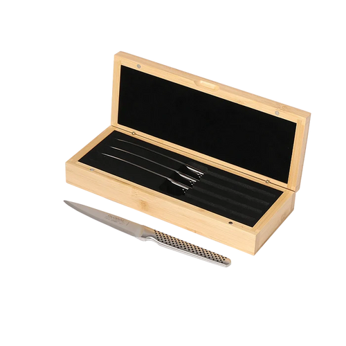 Global 4-Piece Steak Set w/ Bamboo Box