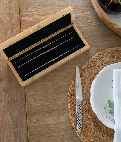 Global 4-Piece Steak Set w/ Bamboo Box