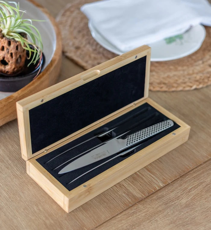 Global 4-Piece Steak Set w/ Bamboo Box