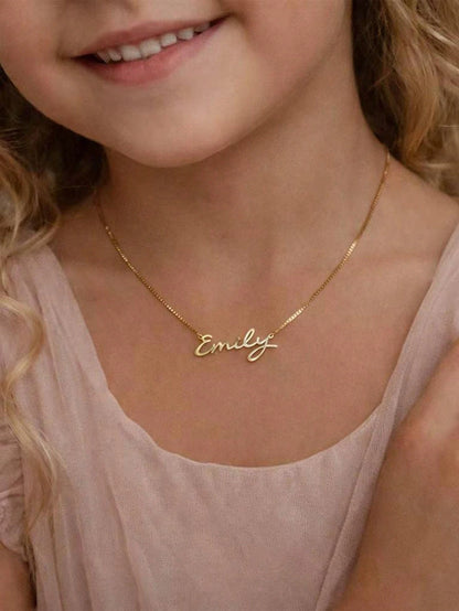 Gold Old English Name Necklace, Customized Nameplate Pendant, Personalized Handmade Jewelry, Bridesmaid Gift, Mother's Gift, Customized Name Necklace, Birthday Gift
