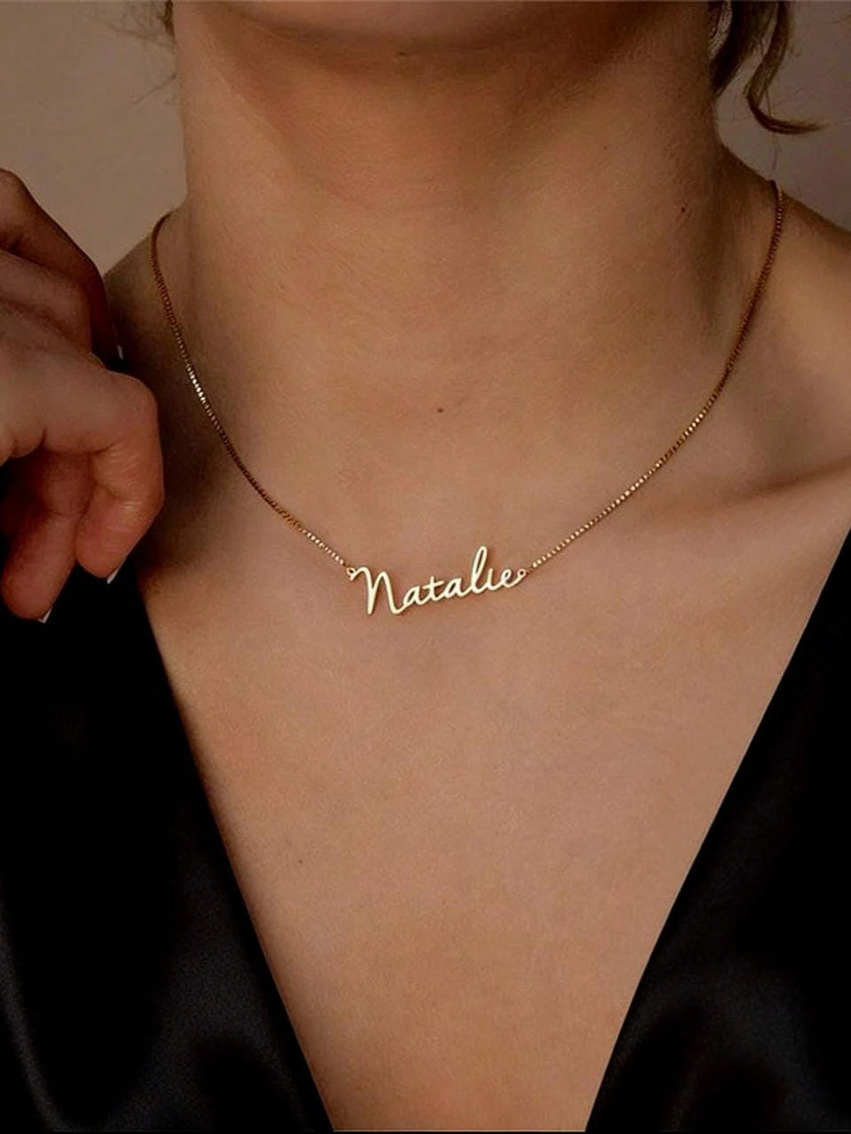 Gold Old English Name Necklace, Customized Nameplate Pendant, Personalized Handmade Jewelry, Bridesmaid Gift, Mother's Gift, Customized Name Necklace, Birthday Gift