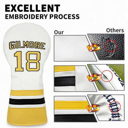 Golf Club Head Cover With #18 Jersey Design, Golf Accessories; Dust-Proof And Durable Material Provides Comprehensive Protection For Golf Clubs, Extending Their Lifespan.