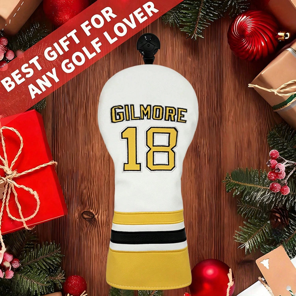 Golf Club Head Cover With #18 Jersey Design, Golf Accessories; Dust-Proof And Durable Material Provides Comprehensive Protection For Golf Clubs, Extending Their Lifespan.