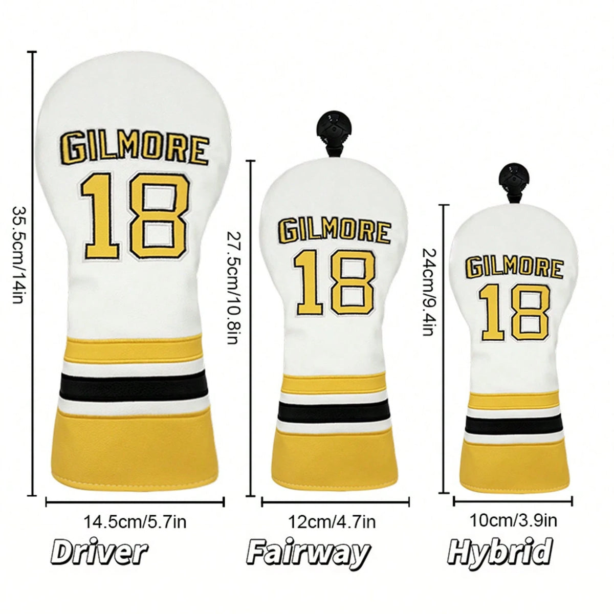 Golf Club Head Cover With #18 Jersey Design, Golf Accessories; Dust-Proof And Durable Material Provides Comprehensive Protection For Golf Clubs, Extending Their Lifespan.