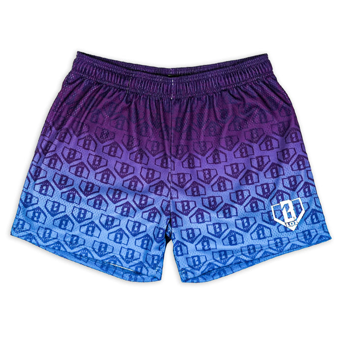 Adult model wearing gradient City Vice shorts