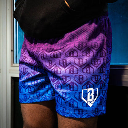Adult model wearing gradient City Vice shorts