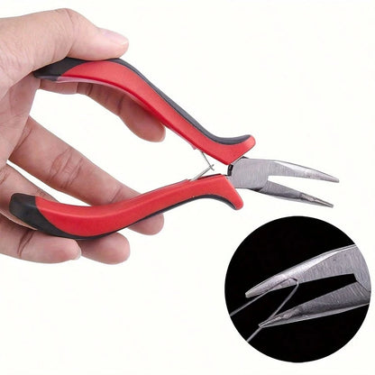 Hair Extensions Tools Kit 100/300/500/1000 Pcs Black Dark Brown Light Brown Gold Micro Ring Beads 1 Micro Beads Plier 1 Hook Needle Pulling