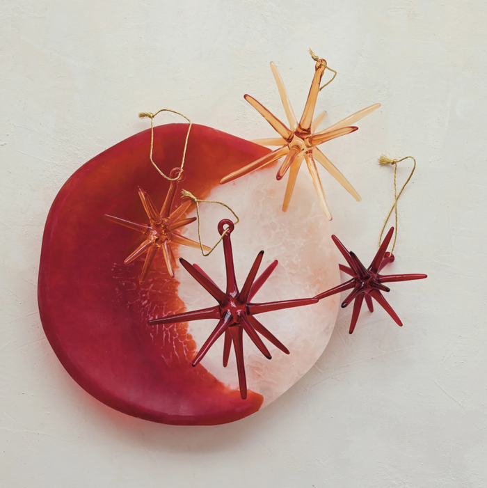 Handmade Glass Star Ornament, Red - 13 Hub Lane   |  Vintage Inspired Ornaments