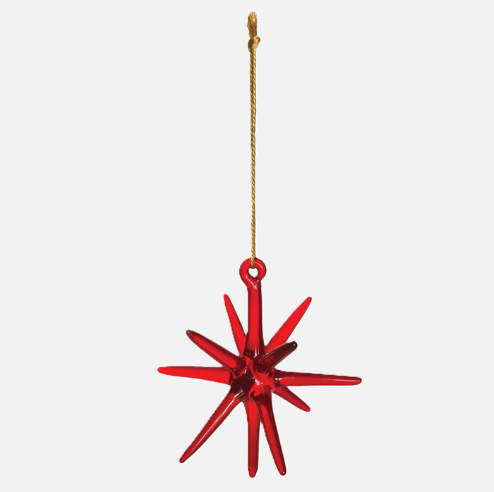 Handmade Glass Star Ornament, Red - 13 Hub Lane   |  Vintage Inspired Ornaments