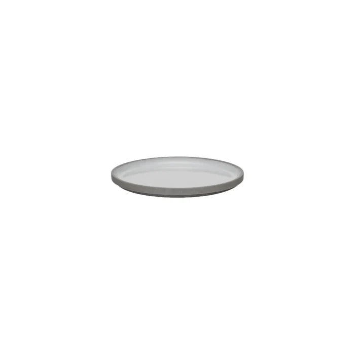 Hasami Porcelain Grey Collection Small Plate in matte grey and glossy ash white, showcasing elegant design and texture.